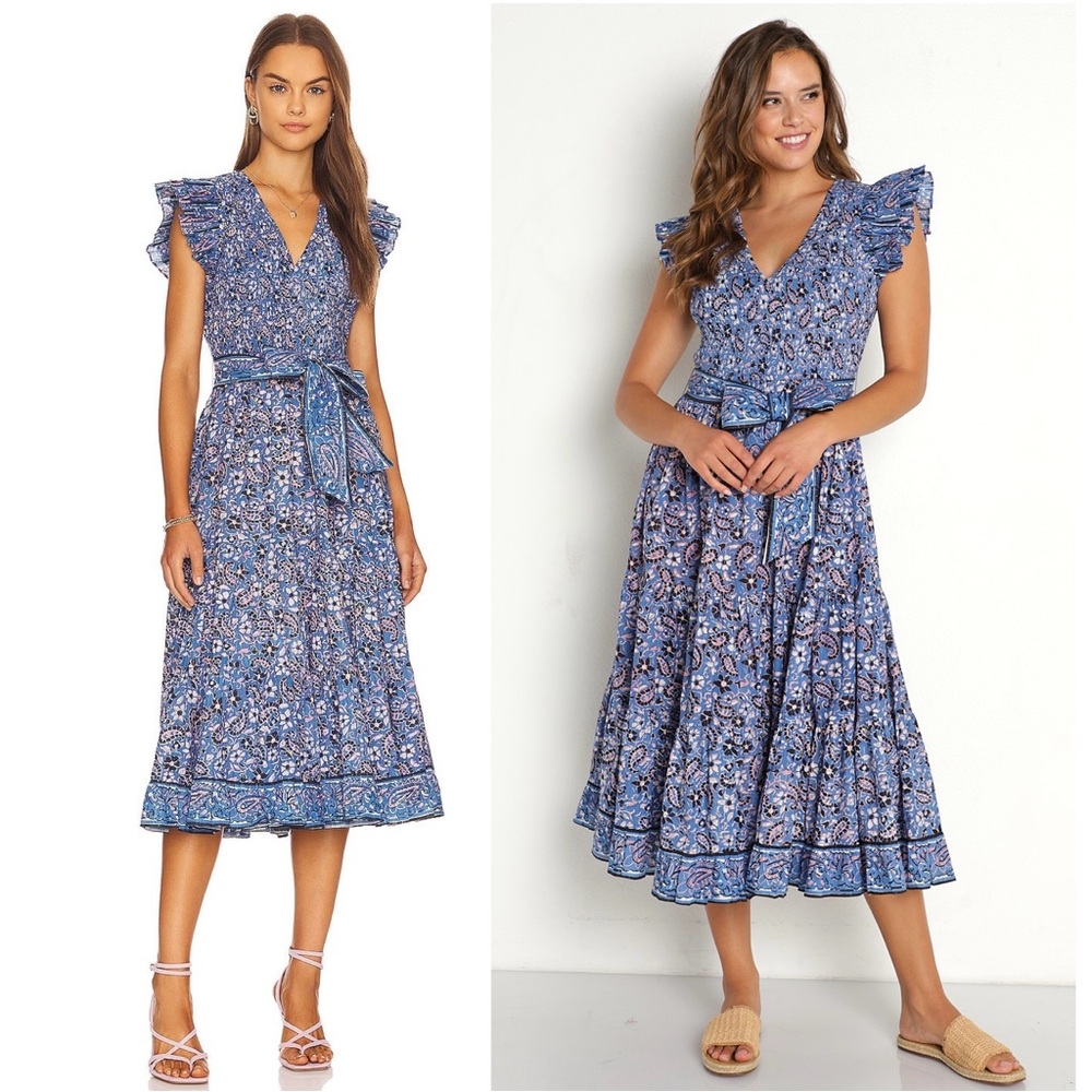 Cleobella Autumn Midi Dress in Blue Paisley